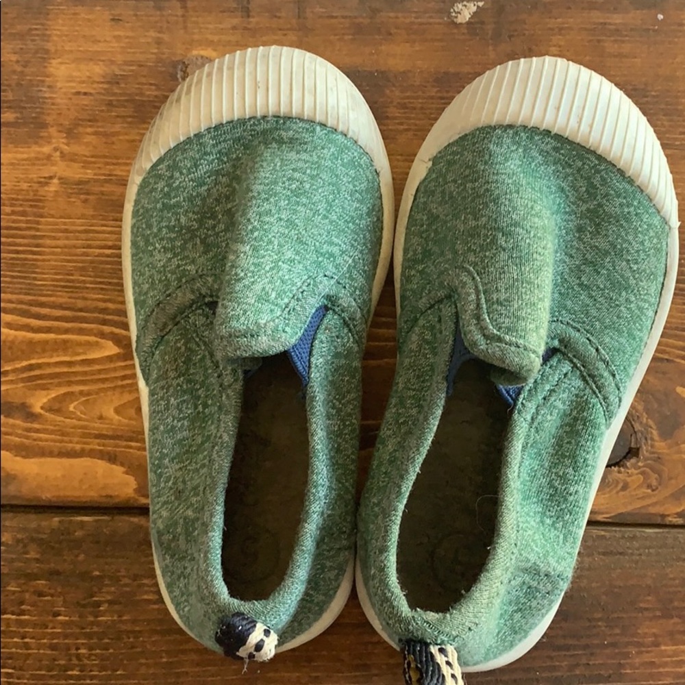 Green slide on shoe